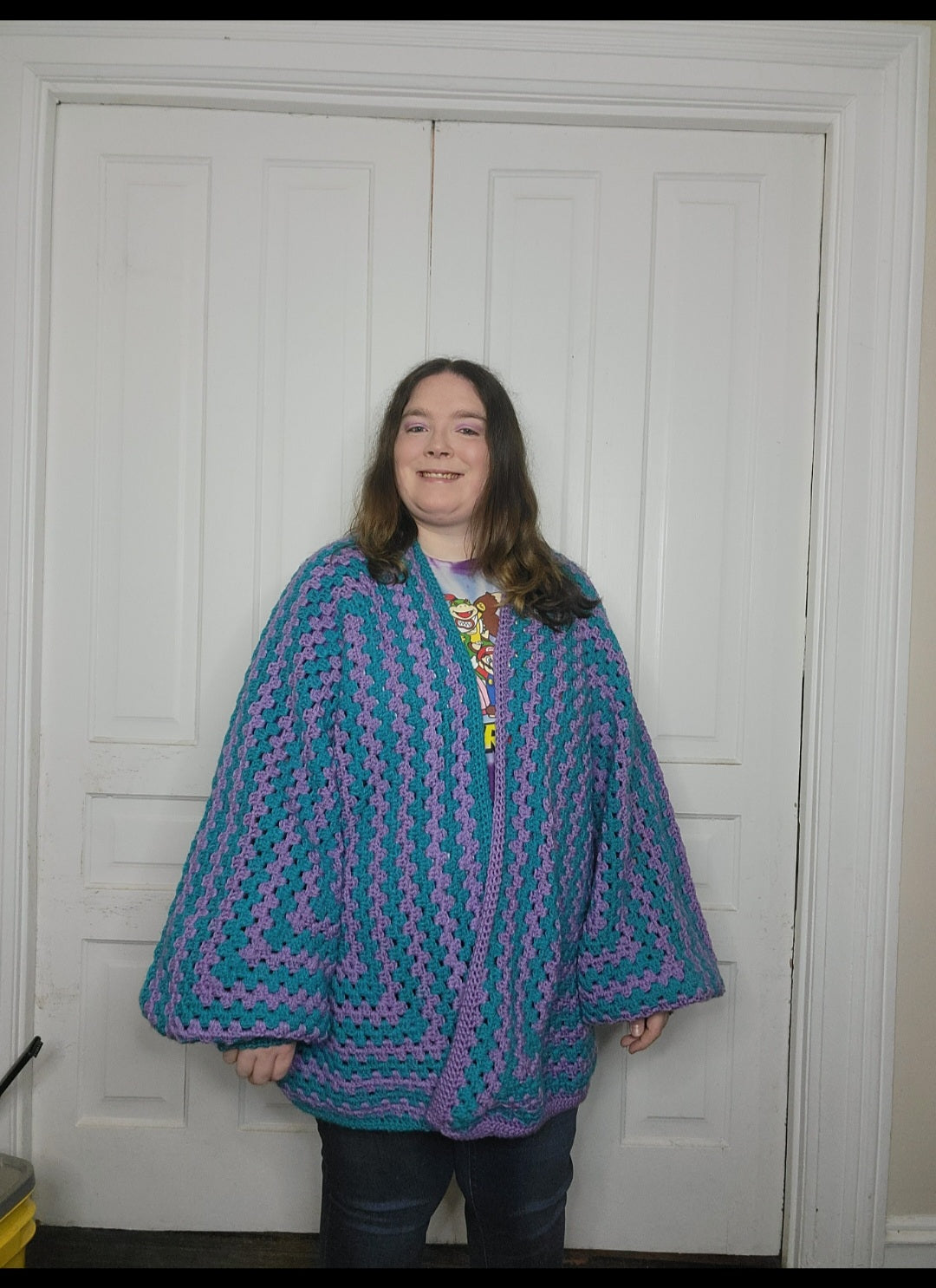 Two color cardigan made to order